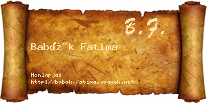 Babák Fatima névjegykártya